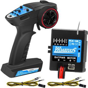 2 in 1 ESC & Receiver with 2.4G RC Transmitter ESC Remote Controller Receiver Combo Specially Designed for Axial SCX24 RC Car