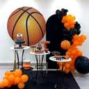 Basketball Balloon Arch Kit - 111pcs Orange, Black, Silver Garland With Explosion Star Balloons for Boys Birthday, Baby Shower, Sports Theme Decorations