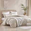 Peri Home 100% Cotton 3-Piece Comforter and Sham Set, Linen Chenille Leopard, King