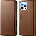 TUCCH Wallet Case for iPhone 16 Pro Max Brown | PU Leather, with Kickstand, RFID Blocking, 3 Card Slots, Flip Book Cover, Protective TPU Interior Case, Compatible with iPhone 16 Pro Max 5G 2024