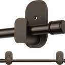 Curtain Rods No Drilling 32 to 86 Inch, HOTOZON 5/8 Inches No Drill Curtain Rods for Windows 55 to 82 Inches(4.5-6.8 ft), Renter Friendly Adjustable Small Drapery Rod for Lightweight Curtains, Bronze