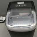 EUHOMY Countertop Ice Maker Machine with Handle, 26lbs in 24Hrs, 9 Ice Cubes Ready in 6 Mins, Auto-Cleaning Portable Ice Maker with Basket and Scoop, for Home/Kitchen/Camping/RV. (Black)