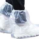 10 Pairs Waterproof Boot Covers for Rain Disposable Plastic Rain Shoe Covers NonSlip Indoor Outdoor Rain Cover for Shoes,Plastic Overshoes for Men Women Water Proof Boot Protector – Clear XL