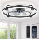 LEDIARY 26" Ceiling Fans with Lights and Remote, Low Profile Led Fan Light