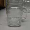Amzcku vintage Clear Drinking Jar 16 OZ Drinking Jars with Comfortable Handle for Party Beverages 6 pcs