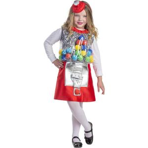 Dress Up America Gumball Machine Costume  Candy Girl Costume for Kids (Large)