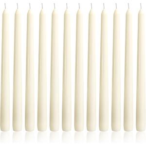 OSHINE Ivory 10 Inch Taper Candles - 12 Pack Long Taper Candle Dripless Unscented Smokeless & Emergency 7-8 Hours Long Burning Tall Candlesticks Ideal for Weddings, Dinner Party, Easter