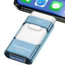 256GB Flash Drive for iPhone Photo Stick, Thumb Drive USB Stick High Speed Transfer USB Drives External Picture Video Storage Memory Expansion for iPhone/iPad/PC (Blue)