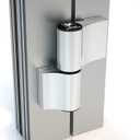 M90110000 Aluminium Silver Anodised Hahn Door 4-at Solid Roll Hinge 2-Piece with Mounting Plate 20/65/15 mm, Achsabstand : 65 mm