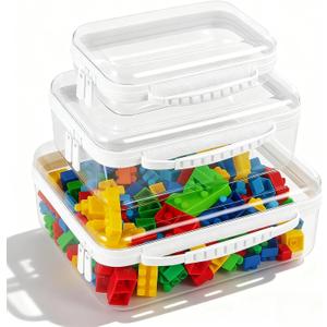 Bottom-Deepened-3 Pack Clear Hard Shell Zipper Case L+M+S,Portable Zipper Bags Waterproof Cosmetics Bags,Organizer Pouch For Snacks,Toy,Diapers,Travel,White