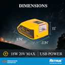 Battery USB Charger Adapter for DeWalt 20V MAX Battery Generator Power Converter with USB Charger Type C and LED Lights for Work RV Camping Travel, Tool Only