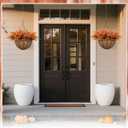 Fall Hanging Basket Artificial Boston Ferns Fall Porch Decor Outdoor Artificial Flowers 8 Bundle Faux Fern Plant Fake Silk Greenery Flower UV Resistant Realistic Shrub Bushes Autumn Home Table Decor