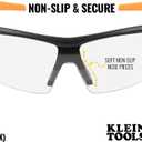 KLEIN TOOLS 60171 Safety Glasses, PPE Protective Eyewear with Semi Frame, Scratch Resistant and Anti-Fog, Clear Lens, 2-Pack