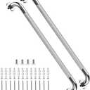 2 Pack 32 Inch Anti Slip Shower Grab Bar Handles, ZUEXT Chrome Stainless Steel Knurled Bathroom Balance Bar, Safety Hand Rail Support,Handicap Elderly Injury Senior Assist Bath Handle(1.25" Diameter)