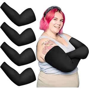 Chuarry 3 Pairs Plus Size Arm Sleeves for Women Men UV Sun Protection Cooling Ice Silk Arm Wraps for Flabby Arms