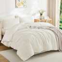 Andency California King Comforter Set Ivory - 7 Pieces Bed in a Bag Cal King Bedding Comforter Sets, Tufted Lightweight Fluffy Bed Set with Comforter, Sheets, Pillowcases & Shams
