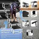 Dog Stairs for Large Dogs - 6 Step Foldable Dog Ramp for Car 43In Non-Slip Surface Support up to 230lbs - Suitable for SUV Truck Designed Specifically for Disabled Dogs