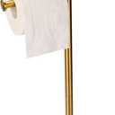 Toilet Paper Holder Stand Gold with Shelf on Top, Sturdy TP Roll Holder Floor Standing, Stainless Steel Base (Gold)