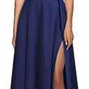 MUSHARE Women's V Neck Sleeveless Split Formal Dress Cocktail Party Prom Long Dresses, 2XL