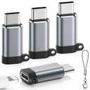 LERTOSEN Lightning to USB C Adapter 4 Pack, Fast Charging & Data Sync for iPhone 15/16/17 Pro/Pro Max, Charger Adapter Accessory (Not for Audio/OTG)