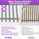 Stainless Steel 66095 Grill Grates for Weber Genesis 2 Grill Parts 66032 Flavorizer Bars 66795 Heat Deflector for Weber Genesis ii E-310 E-315 E-325 S-335 GS4 Grill Parts Replacement 18 7/8"