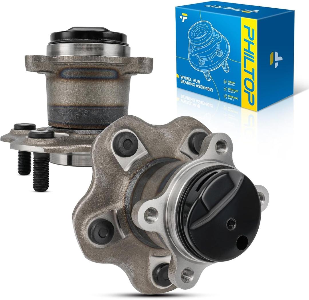 PHILTOP 512530 Rear Wheel Bearing Hub Assembly Fit for Nissan Sentra 2013 2014 2015 2016 2017 2018 2019, 5 Lugs 2pcs Wheel Hub Assembly