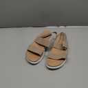 mysoft Women's Walking Sandals Comfortable Air Cushion Platform Elastic Ankle Strap Open Toe Ourdoor Summer Shoes (8.5 Wide, Khaki)