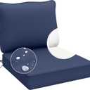 AAAAAcessories Outdoor Deep Seat Cushions, Waterproof, Fade-Resistant Patio Furniture Replacement Cushions, 24" x 24" x 5", Navy Blue (24x24-19'' Mid Back-1 Count)