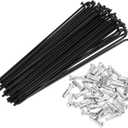 Motoforti Universal Bicycle Spokes Bike Wheel Spokes 14G Carbon Steel Black 1 Set