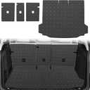 Trunk Mat & Backrest Mat Fit for 2018-2024 BMW X3 - Custom Fit PU Leather Cargo Liner with Back Seat Cover Protector - All Weather Cargo Mats X3 Accessories (Black Rhombus)