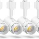 Zoomable J Type Track Lighting Heads Dimmable Track Light Heads LED Track Lighting Fixtures Ceiling Spot Light, J Style Track Heads for J Type Rails - White CRI90 12W 4 Pack 3000K