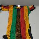 Clossy London Rasta Multicolour Work Dress Side Slit Ladies String mesh Fishnet Midi L/XL