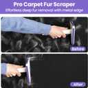 Multi-Use Pet Hair Removal Tool: DELOMO Handheld Fur Rake Scraper  Metal Side for Deep Cleaning on Carpets, Rugs & Car Mats, and Rubber Side for Gentle Cleaning on Couches  Ideal for Pet Homes