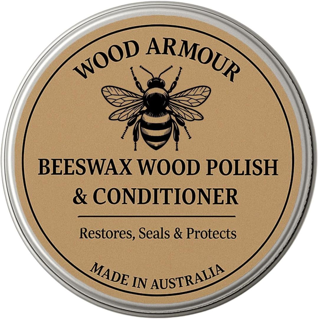Australian Made Beeswax Wood Polish & Conditioner, Food Grade Beeswax Polish Suitable for Furniture, Chopping Boards, Wooden Kitchen Utensils & Wooden Surfaces (100g / 3.5oz)