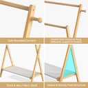 Kids Clothing Rack, Small Clothes Rack for Toddler Pets, Kids Dress Up Rack with Storage Shelf & Double Rods, Foldable Kids Clothes Rack for Nursery Child's Room (Regular Size)