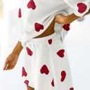 Tankaneo Womens Pajama Sets 3/4 Sleeve Oversized Tops & Loose Fit Shorts Lounge Set with Pockets Loungewear (S)