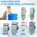 12 Cat Litter Refill Bags Compatible with Litter Genie XL+/XL/Plus/Standard/Style/Desgin Pail, Extra10% Length 27 Months Use Time, Super Odor Control, Plant Scented, Cartridge NOT Included