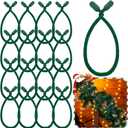 Zhengmy 16 Pcs 25 Inches Christmas Velvet Garland Ties Christmas Decorative Twist Ties for Banister Reusable and Flexible Twist for Xmas Home Decorations Holiday Craft Wrapping(Green)