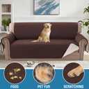 H.VERSAILTEX Couch Cover, Sofa Covers for 3 Cushion Couch, Dog Couch Cover Protector, Furniture Covers for Pets, 100% Waterproof Cover with Non-Skid Backing & Elastic Straps(Sofa, Chocolate)