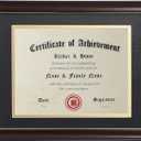 ELSKER&HOME 8.5x11 Diploma Frames with Mat, Classic Cherry Wood, 8.5x11 or 11x14 Inch - Double Matte Black with Gold Rim
