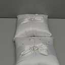 QIRMIZI 2 Pack Pearl Ring Pillow, Cushion, Bearer, Holder for Beach Wedding, Ceremony, Proposal
