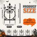 Yaocom 10 Pack Halloween Graveyard Fence, 23.6" x 15.8" Metal Garden Decor