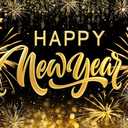 LYCGS 8x6ft Happy New Year Backdrop Black and Gold New Year Photo Backdrop Banner X-319