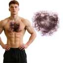 Fake Chest Hair Body Hairs Adding Hair Volume Enhancement of Manliness Handmade Full Lace Fake Realistic Chest hair (Style 4)