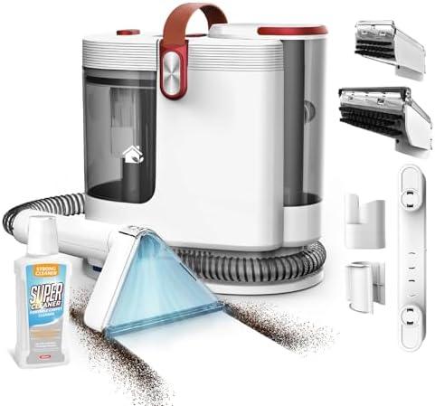 WURESE Portable Carpet Cleaner Machine, Carpet Shampooer, 15Kpa Upholstery Cleaner with 3 Tools, 54oz Large Water Tank, 16.4ft Power Cord, Spot and Stain Deep Cleaner for Rug, Couches, Car,Rose