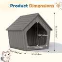 Cat Litter Box Enclosure, Resin Enclosed Litter Box Furniture with Air Holes, Outdoor Cat House Weatherproof, Wide Opening Design for Easy Cleaning, Grey