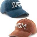 Mom and Dad Hats Set of 2 Pcs Embroidered Adjustable Baseball Caps Gift for Parents Couples Classic Mom Dad Gifts Hat