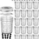VERONES Mason Jars 6 OZ, 20 PACK 6oz Mason jars Canning Jars Jelly Jars With Lids, Ideal for Jam, Honey, Wedding Favors, Shower Favors, Extra 20 Lids