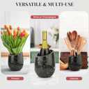 Gusto Nostro Marble Wine Chiller Bucket - 750ml Wine Bottle Cooler and Champagne Chiller for Party, Kitchen, Bar Cart Decor to Chill & Keep Bottles Cold with Unique Wine Lovers Gift Box (Black Zebra)