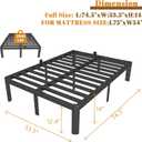Full Size Bed Frame 14 Inch Black, Metal Bed Frame Full with Gaskets, No Box Spring Needed, Heavy Duty Steel Platform Support, Rounded Corner Design, Reserved Holes, Noise Free, Easy Assembly